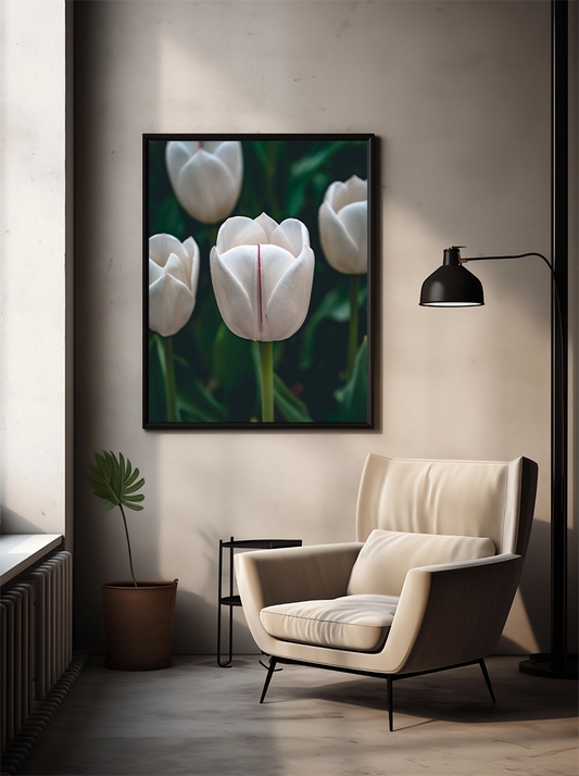 Witte Tulpen in Stilte