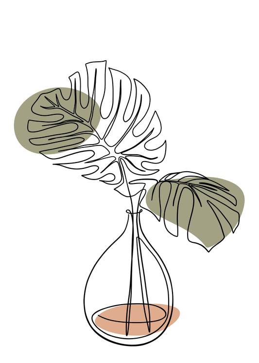Monstera Line Art