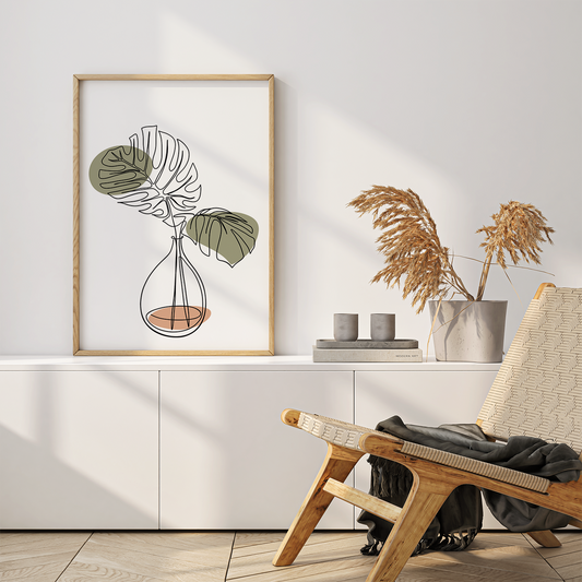 Monstera Line Art