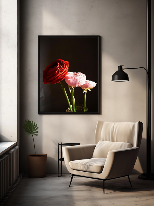 Drie Rozen in Schaduwlicht