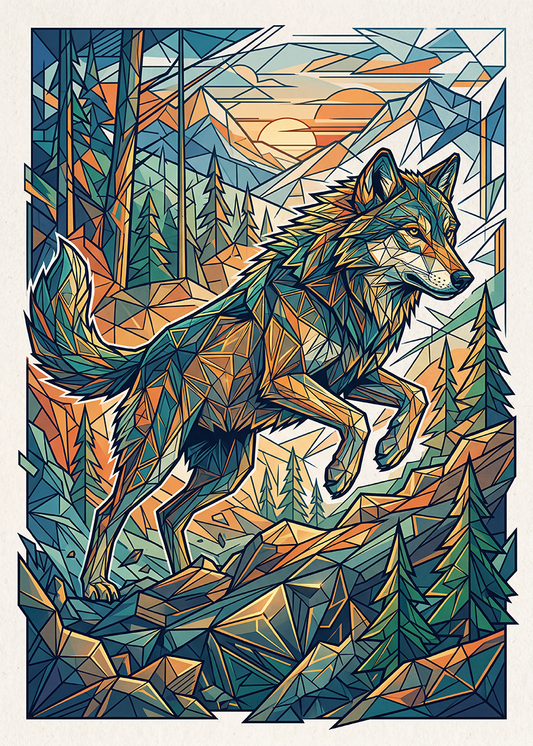 Kleurrijke Wolf